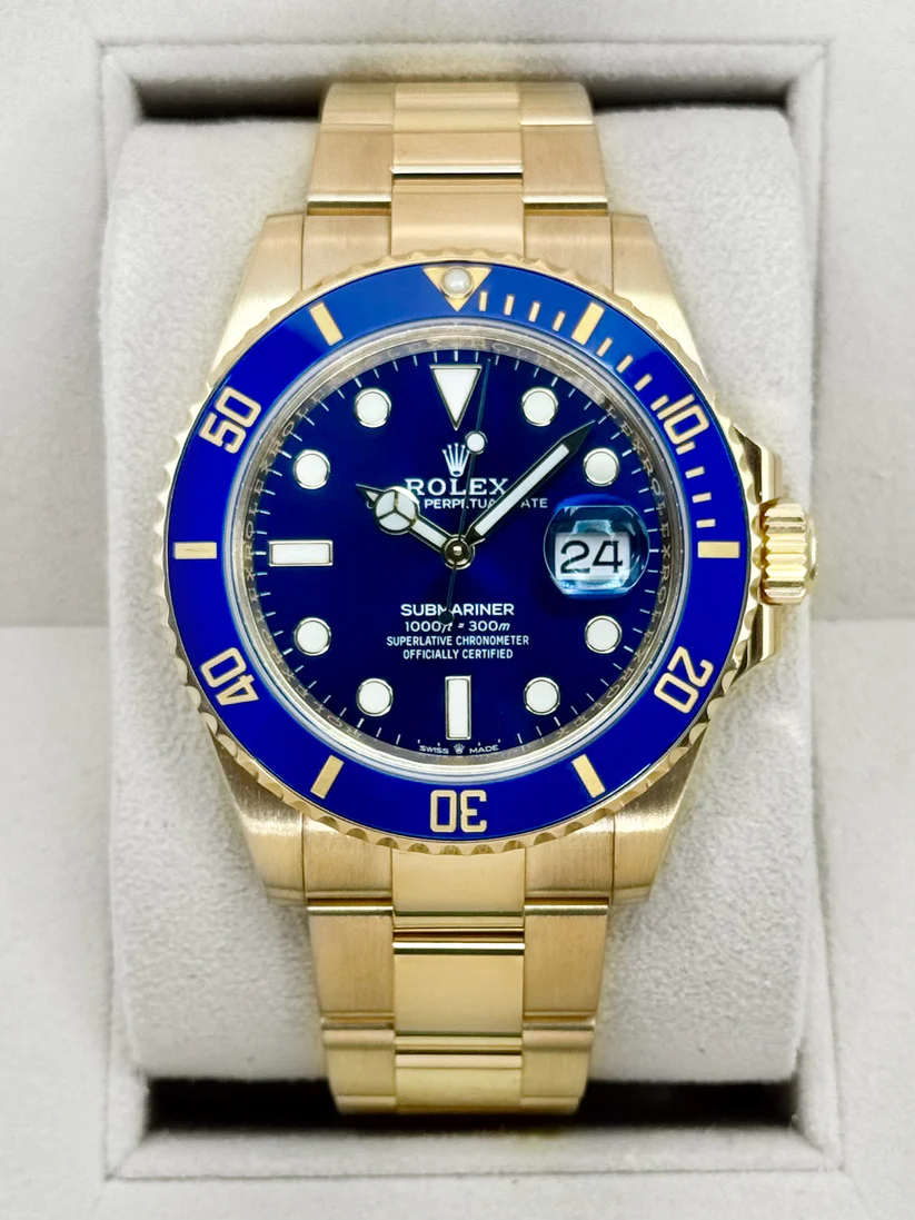 2022 Rolex Submariner "Bluesy" 41mm 126618LB Yellow Gold Blue Dial