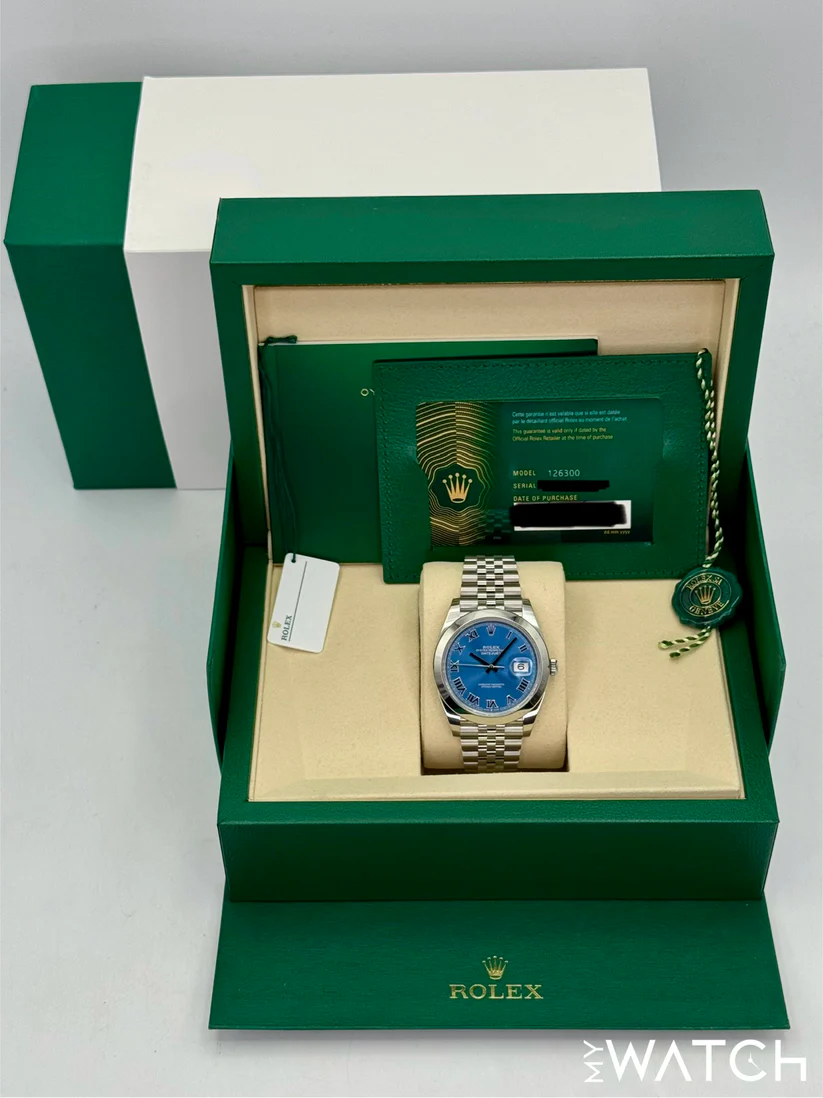 NEW 2026 Rolex Datejust 41mm 126300 Stainless Steel Jubilee Blue Roman Numeral Dial - Image 3